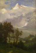 Albert Bierstadt View of Wetterhorn from the Valley of Grindelwald painting